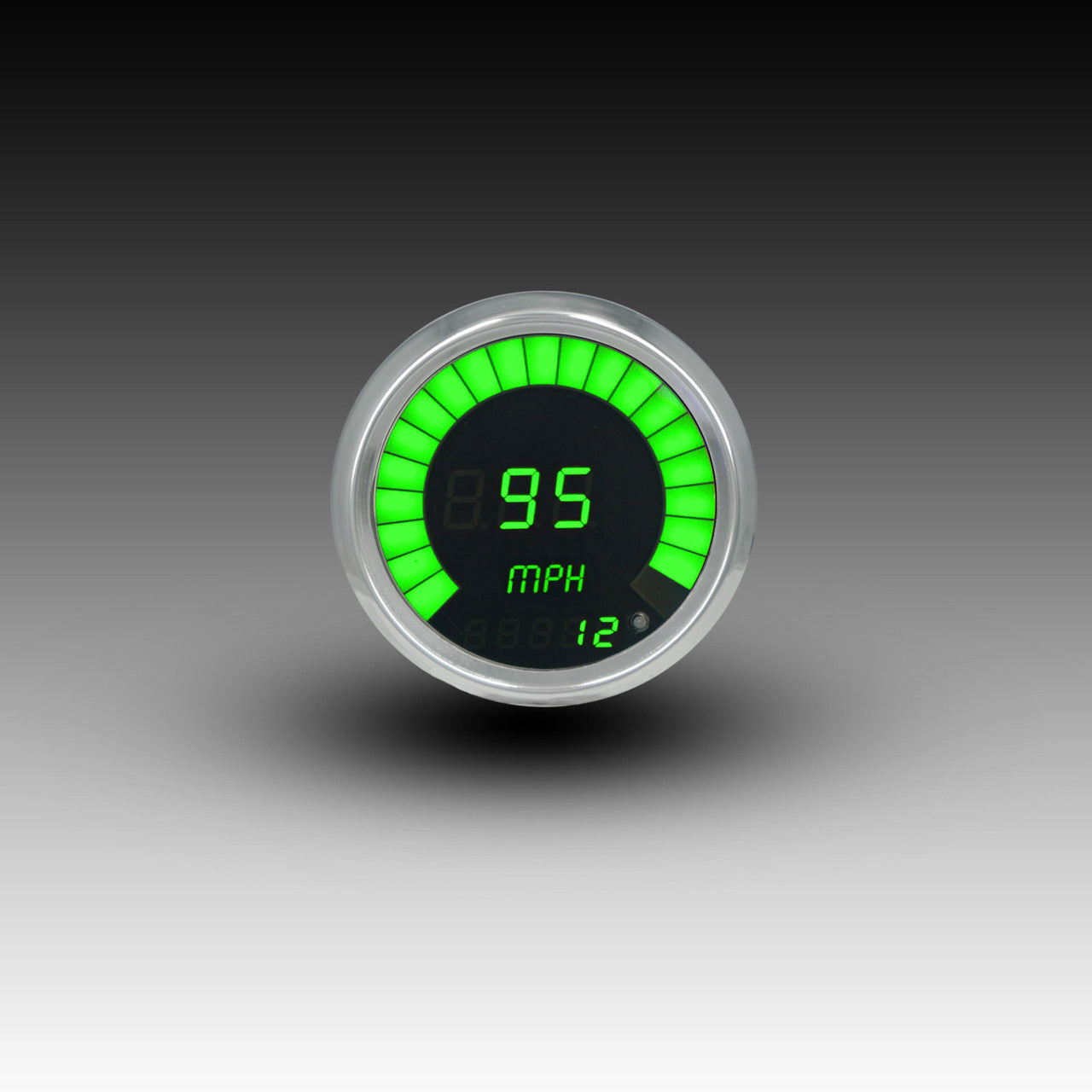 Intellitronix LED Digital (Bar) Speedometer Gauge - Black Faceplate With Chrome Bezel