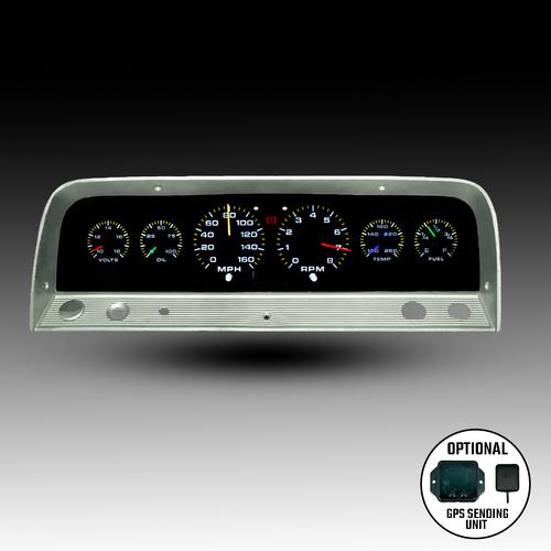 Intellitronix Analog Gauge Cluster Set Replacement ( Bezel Not included) With Black Faceplate For 1964-1966 Chevrolet Corvair Truck
