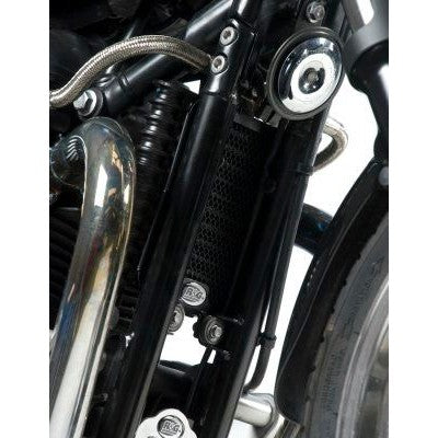 R&G Racing Black Oil Cooler Guard For 2006-2012 Triumph Bonneville OCG0013BK