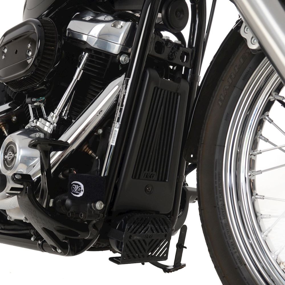 R&G Racing Black Oil Cooler Guard For 2022-2023 Harley-Davidson Softail Standard FXST 107