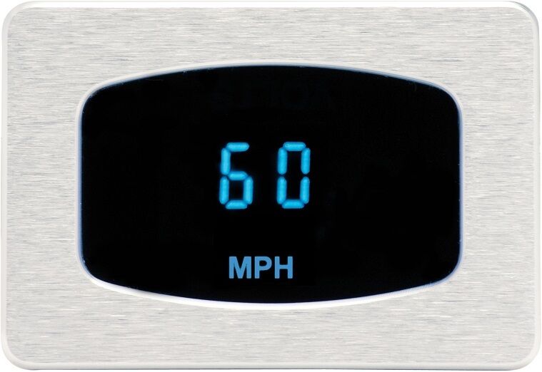 Dakota Digital Odyssey Chrome Mini Speedometer With Teal Display (KPH)