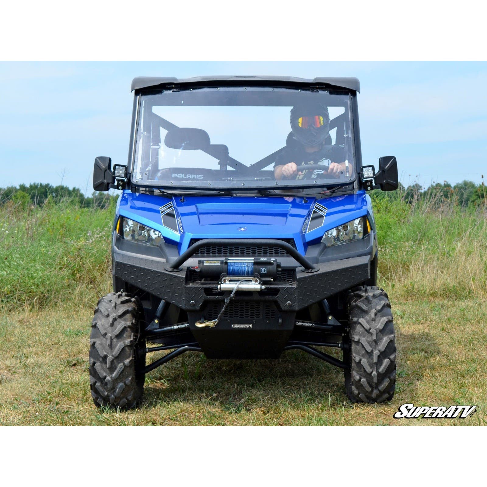 SuperATV Polaris Ranger XP 570 Scratch Resistant Flip Windshield FWS-P-RAN900-70