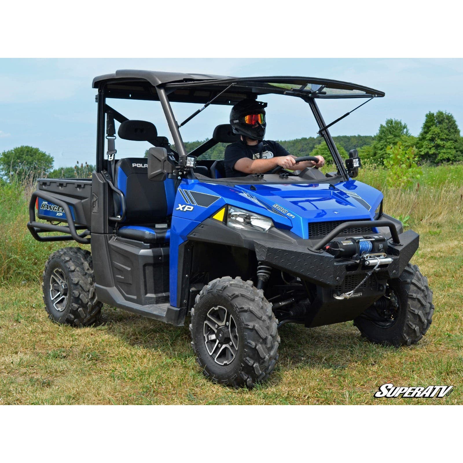 SuperATV Polaris Ranger XP 570 Scratch Resistant Flip Windshield FWS-P-RAN900-70