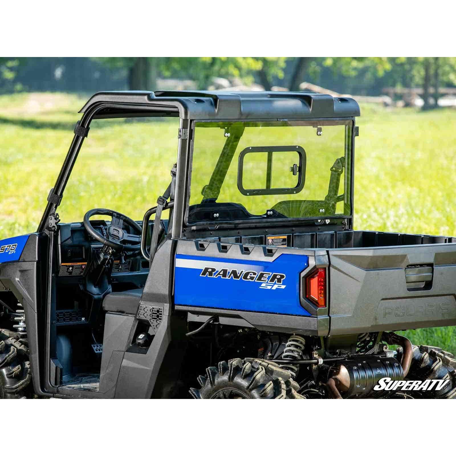 SuperATV Polaris Ranger Midsize Rear Sliding Windshield RWS-P-RAN570-SGW-76