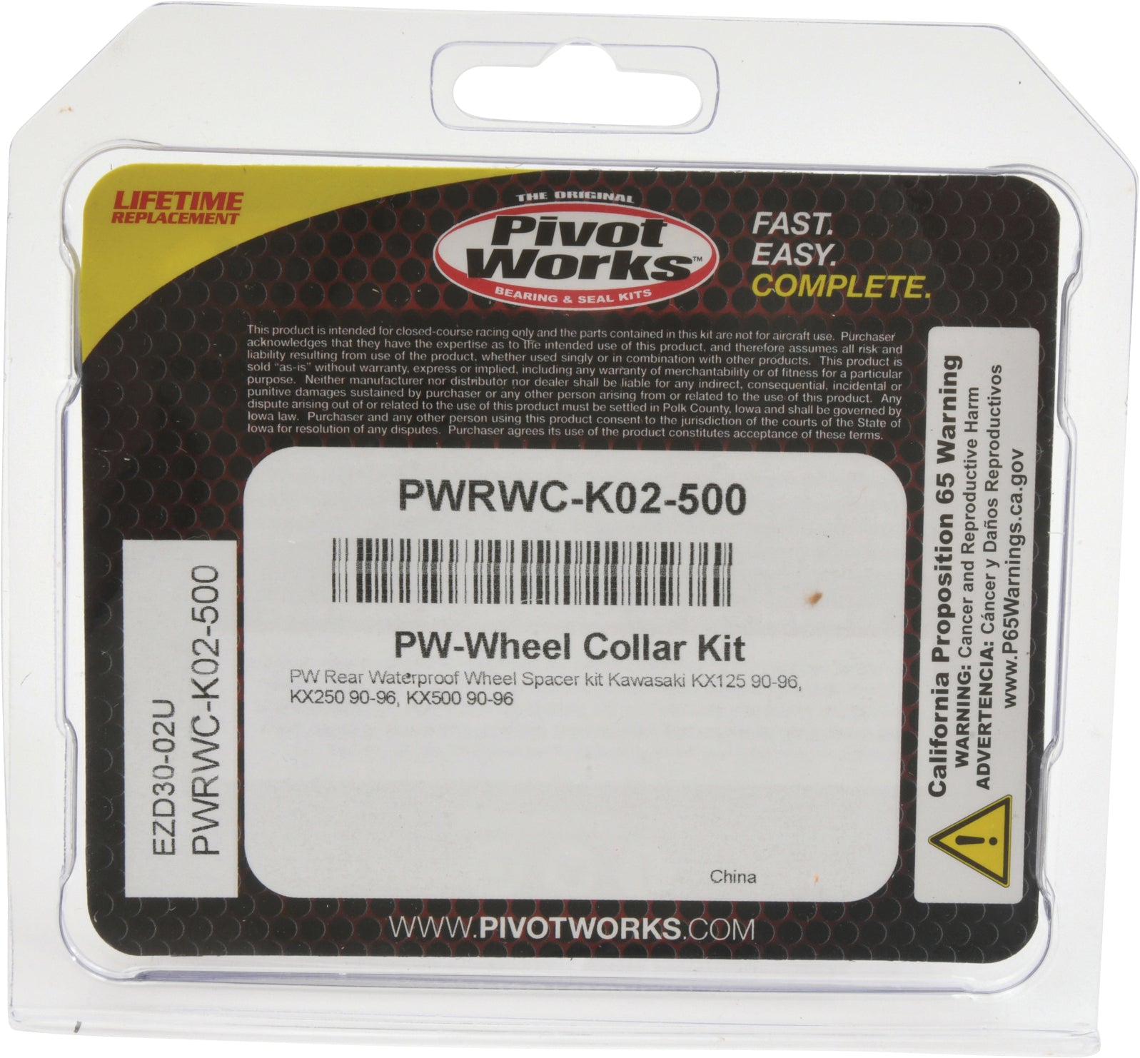 Pivot Works Rear Waterproof Wheel Spacer Kit PWRWC-K02-500