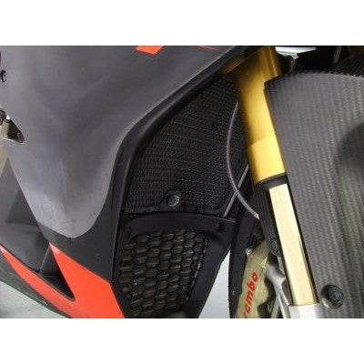R&G Racing Black Aluminum Radiator Guard For 2009-2014 Aprilia RSV4 Factory