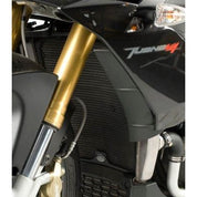 R&G Racing Black Aluminum Radiator Guard For 2012-2013 Aprilia Tuono V4R APRC