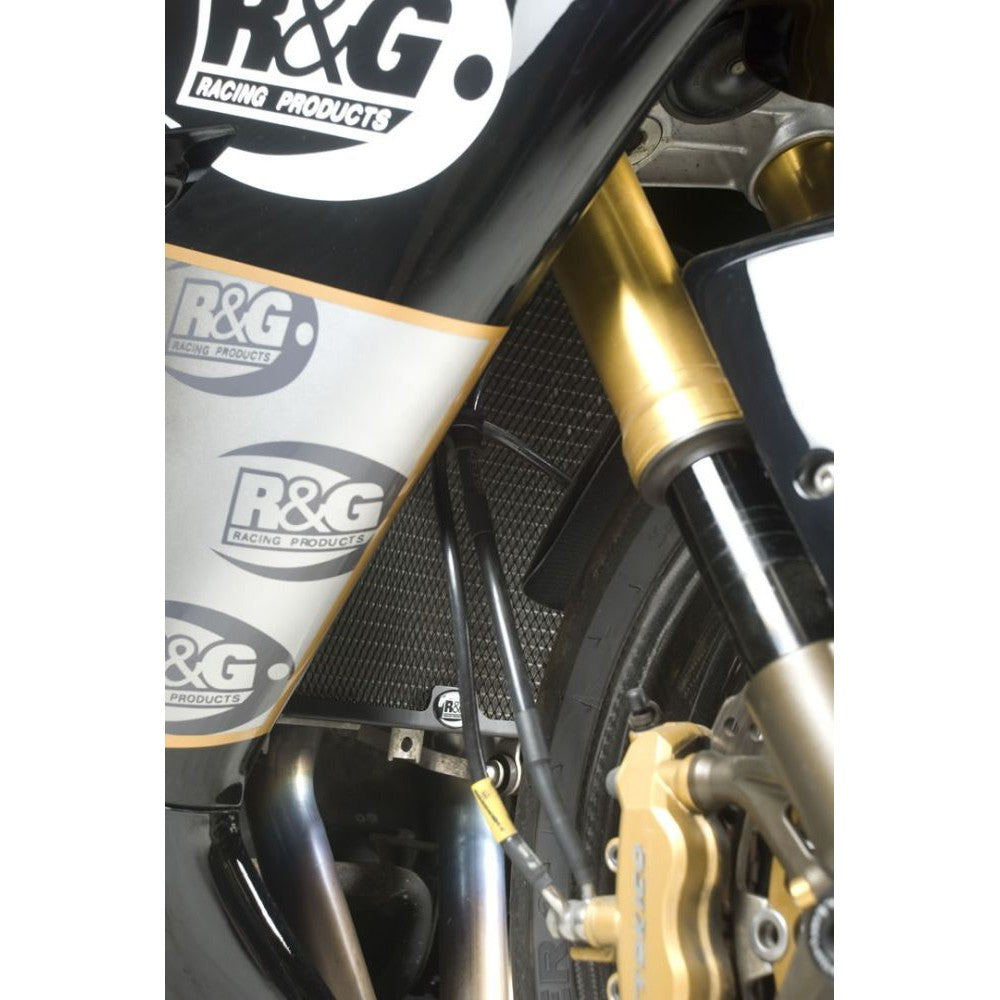 R&G Racing Black Aluminum Radiator Guard For 2004-2005 Kawasaki Ninja ZX10R ZX1000C