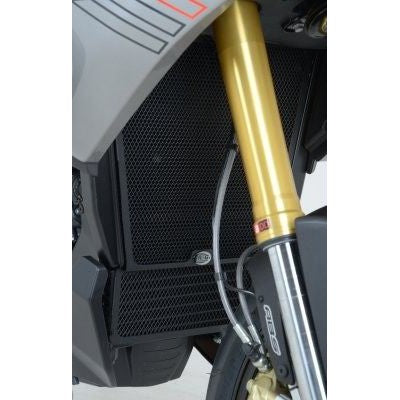 R&G Racing Black Aluminum Radiator Guard For 2013-2018 Aprilia Caponord 1200