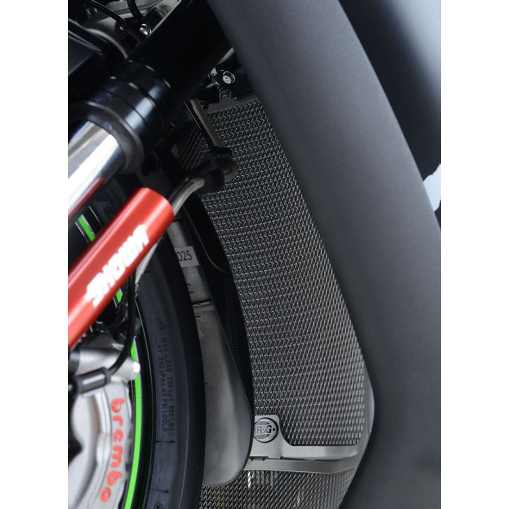 R&G Racing Black Aluminum Radiator Guard For 2015-2019 Kawasaki Ninja ZX10R ZX1000