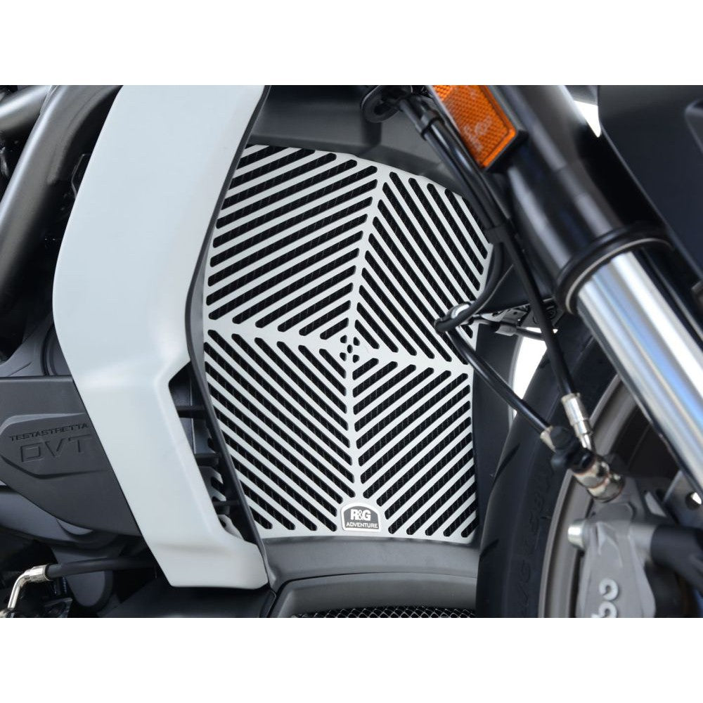 R&G Racing Silver Brushed Aluminium Radiator Guard For 2016-2020 Ducati XDiavel