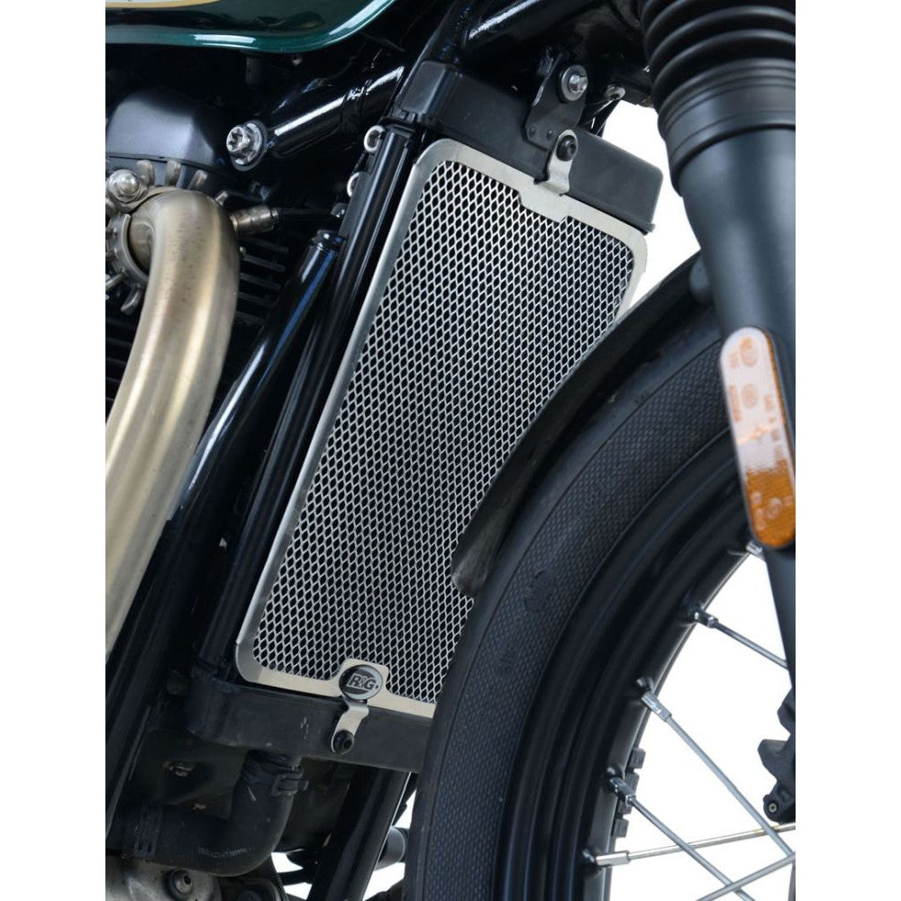 R&G Racing Black Aluminum Radiator Guard For 2017-2020 Triumph Bonneville Bobber