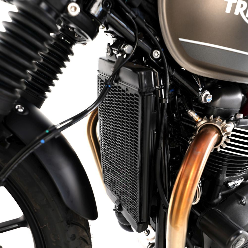 R&G Racing Matt Black PRO Radiator Guard For 2017-2022 Triumph Bonneville T100