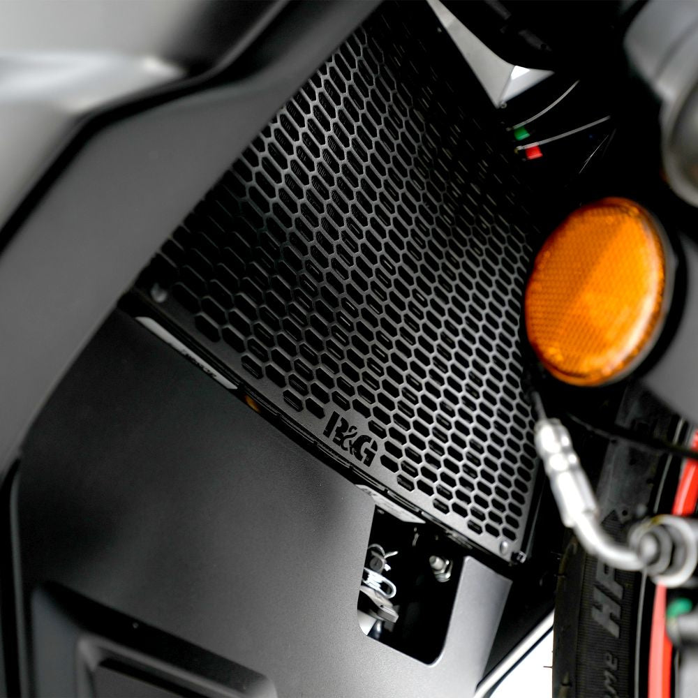 Protector de radiador R&G Racing PRO negro mate para Aprilia RS457 2024-2025