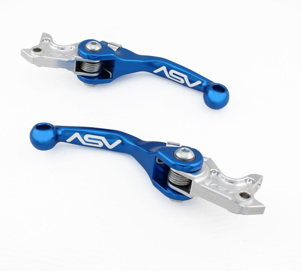 ASV F4 Front And Rear Brake Lever Pair Pack Shorty Blue RFF40303