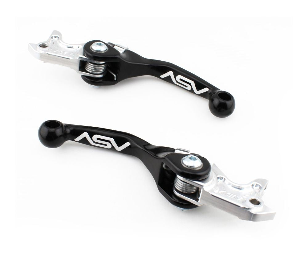 ASV F4 Front And Rear Brake Lever Pair Pack Shorty Black RFF40303