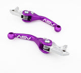 ASV F4 Front And Rear Brake Lever Pair Pack Shorty Purple RFF40303