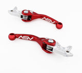 ASV F4 Front And Rear Brake Lever Pair Pack Shorty Red RFF40303
