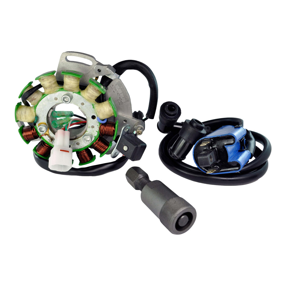 RMStator 100W Stator Kit With External Ignition Coil, Backplate, And Flywheel Puller