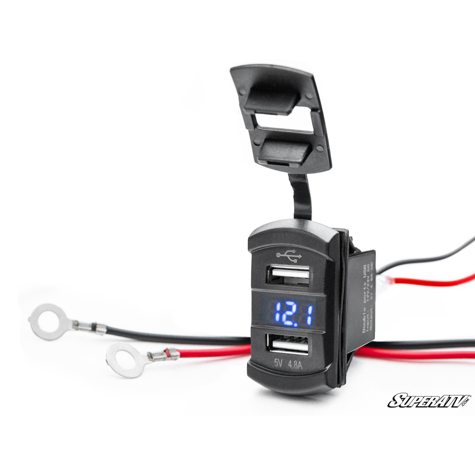 12 V UTV Voltmeter and Dual USB Charger