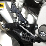 R&G Racing Black Adjustable Rearsets For 2009-2014 Aprilia RSV4 Factory