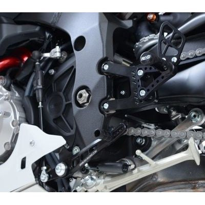 R&G Racing Black Adjustable Rearsets For 2015-2024 Yamaha YZF R1