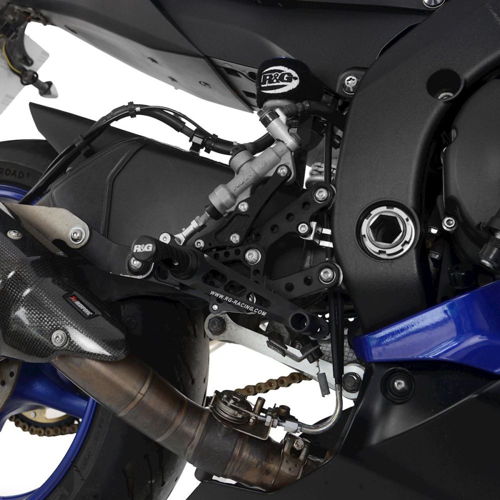 R&G Racing Black Adjustable Rearsets For 2017-2020 Yamaha YZF R6 RSET33BK