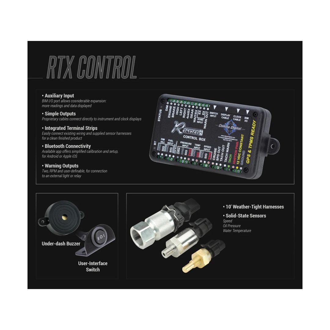 Dakota Digital 1968- 70 Mopar B-Body Road Runner RTX Analog Gauge kit RTX-68D-STD-X