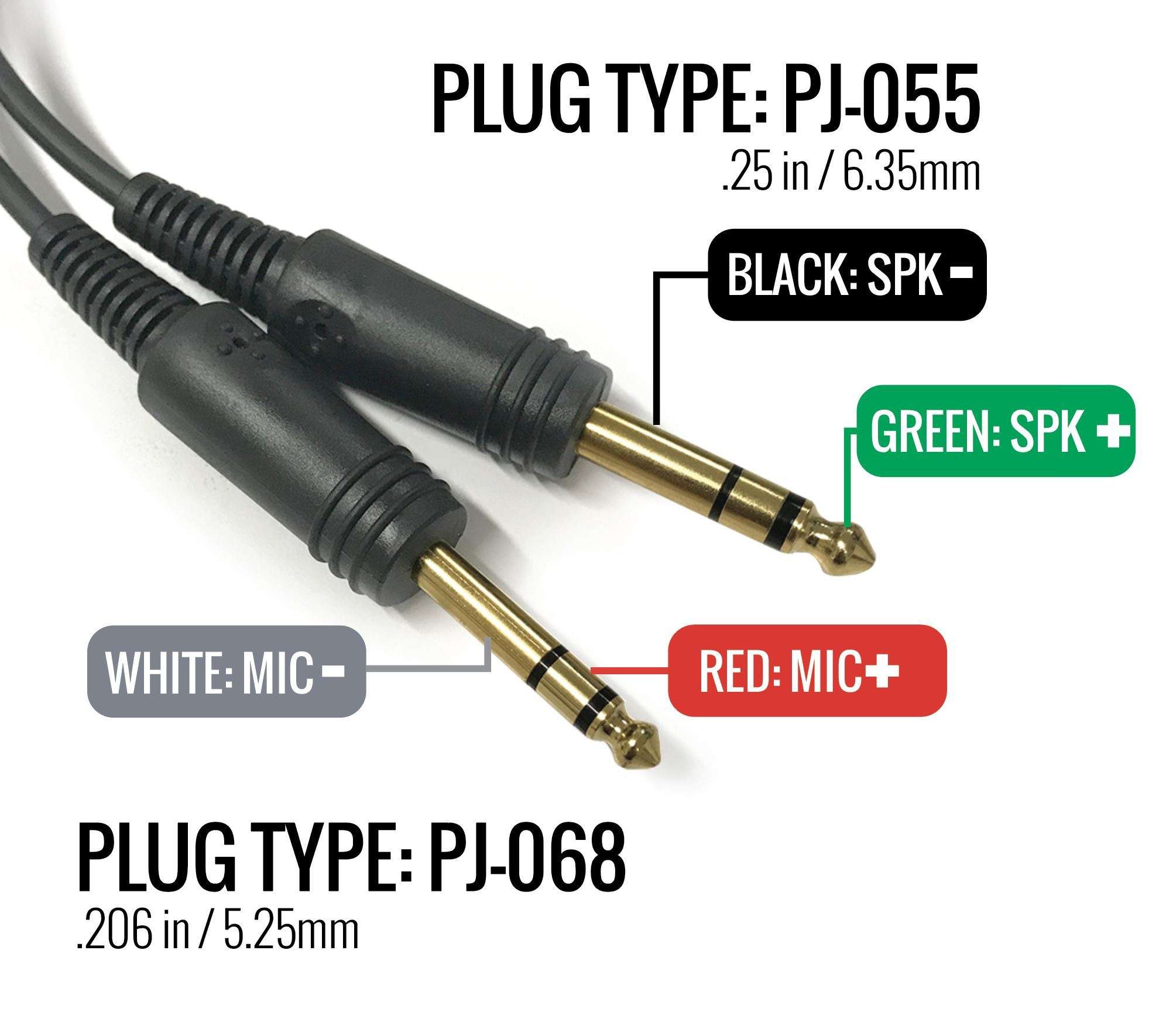 Rugged Air Replacement Main Cable for RA200 General Aviation Pilot Headsets CS-MH