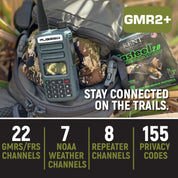 Rugged Radios ADVENTURE PACK - 2 PACK - GMR2 PLUS GMRS and FRS Two Way Handheld Radios with XL Batteries and Long Range Antennas - Grey RUGGED-ADVENTURE-PACK