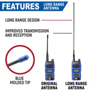 Rugged Radios BUNDLE - R1 Handheld Radio with Long Range Antenna and High Capacity Battery R1-BUNDLE