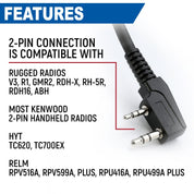 Rugged Radios Bundle - Rugged R1 Business Band Handheld Radio with Hand Mic R1-G