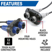 Rugged Radios Dual Headset / Helmet Jack Flush Mount