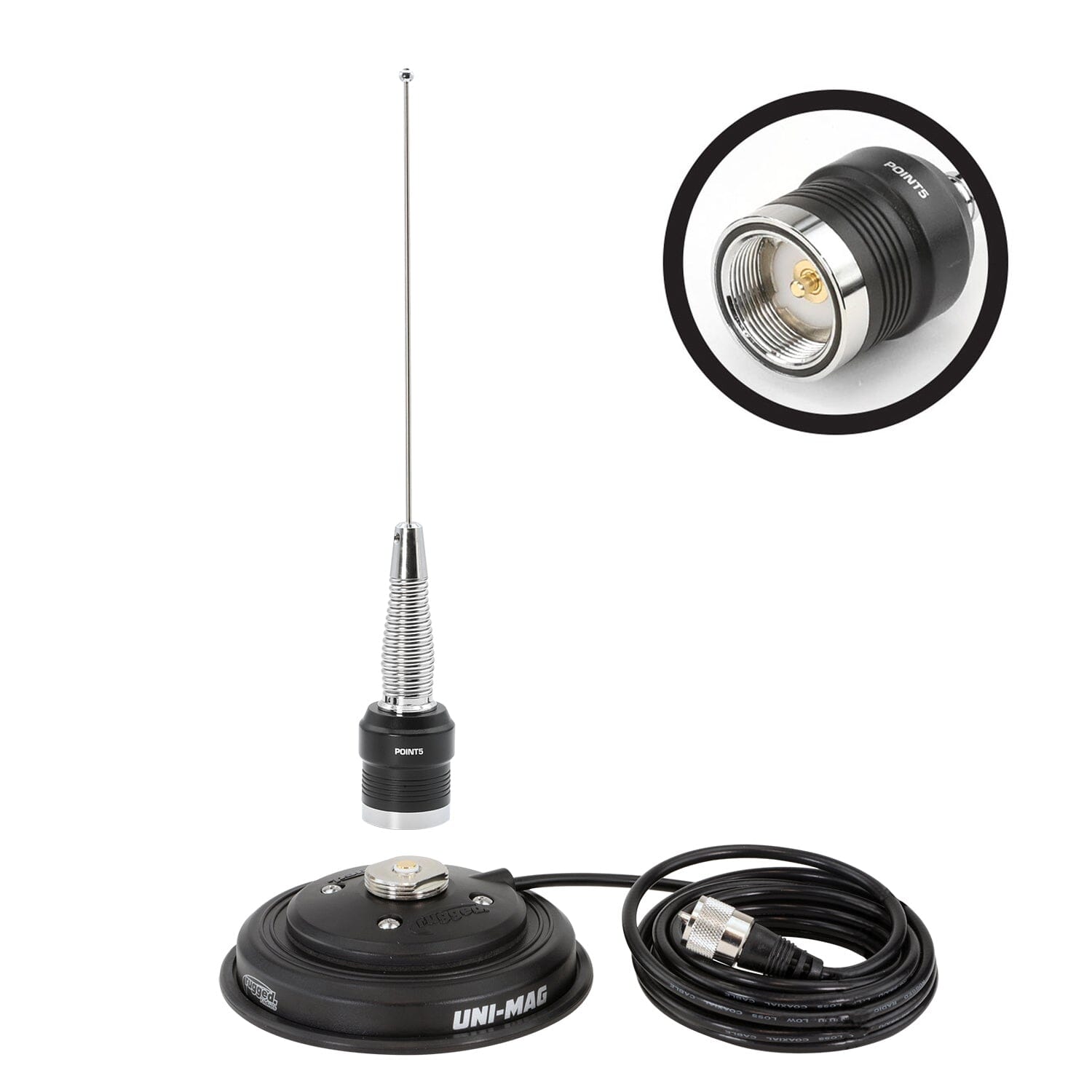  UHF No Ground Plane (NGP) Whip Antenna Kit with Magnetic Mount