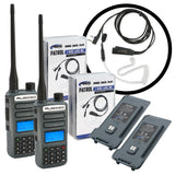 Rugged Radios GREAT OUTDOORS PACK - GMR2 PLUS GMRS and FRS Two Way Handheld Radios with Lapel Mics and XL Batteries RUGGED-OUTDOOR-PACK