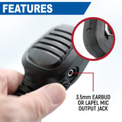 Rugged Radios Hand Speaker Mic Waterproof for Handheld Radios HM-RH