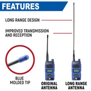 Rugged Radios Long Range Antenna for R1 / RDH-X / ABH7 Handheld Radio DB-SMA-M