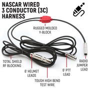 Rugged Radios NASCAR 3-Conductor 3C Circle Track Road Race Car Harness CH-N-2