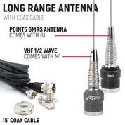 Rugged Radios Polaris RZR XP Complete Communication Kit with Rocker Switch Bluetooth Intercom and 2-Way Radio