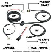 Rugged Radios Power and Antenna Cable Harness for Jeep JT, JL PHC-JL-JT