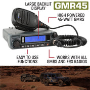 Rugged Radios Radio Kit - GMR45 High Power GMRS Band Mobile Radio with Antenna RK-GMR45