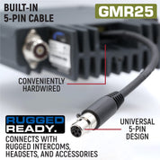 Rugged Radios Radio Kit Lite - GMR25 Waterproof GMRS Mobile Radio with Stealth Antenna RKL-GMR25