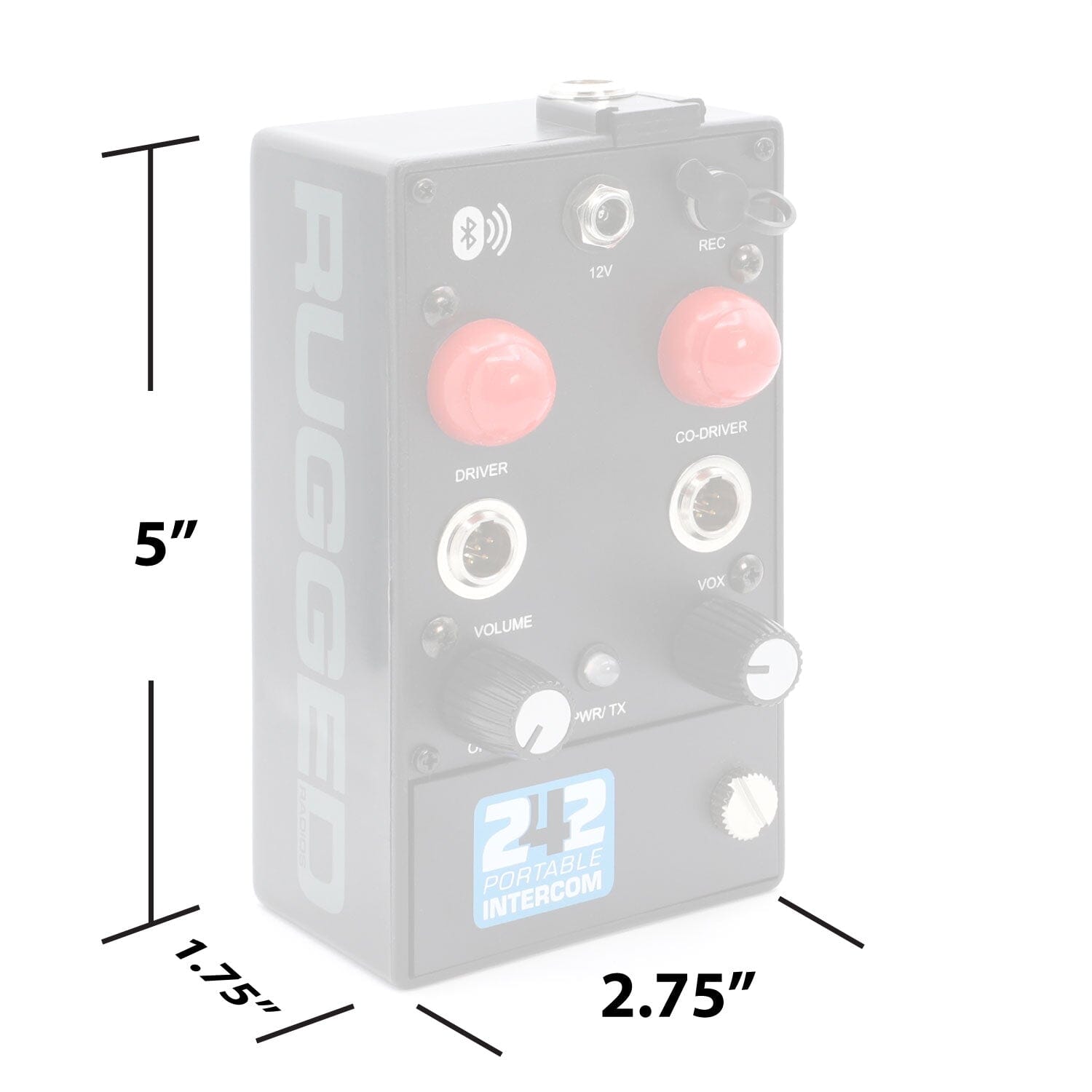 Rugged Radios RRP242 2 Person Portable Intercom with Bluetooth RRP242BT