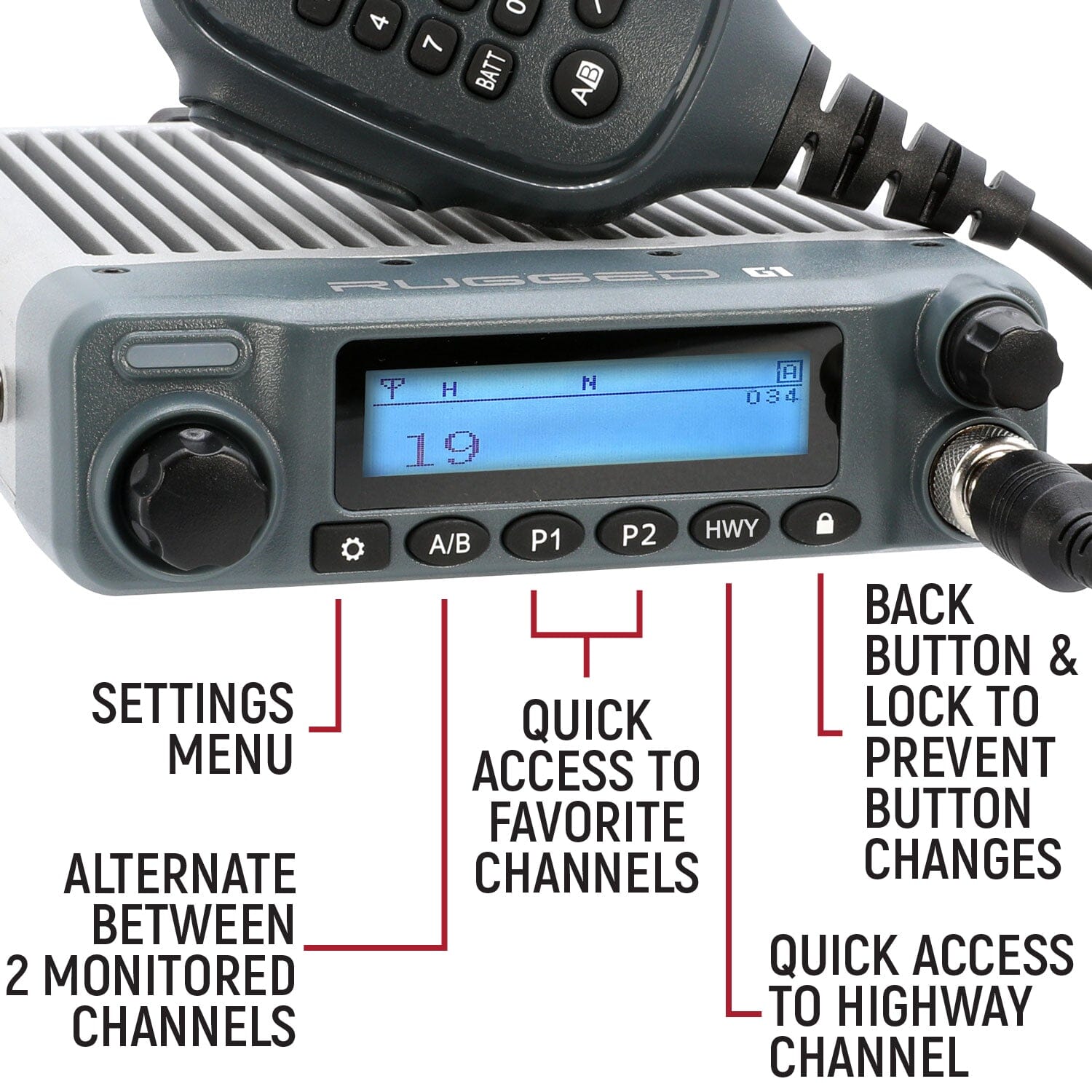 Rugged Radios Rugged G1 ADVENTURE SERIES Waterproof GMRS Mobile Radio G1