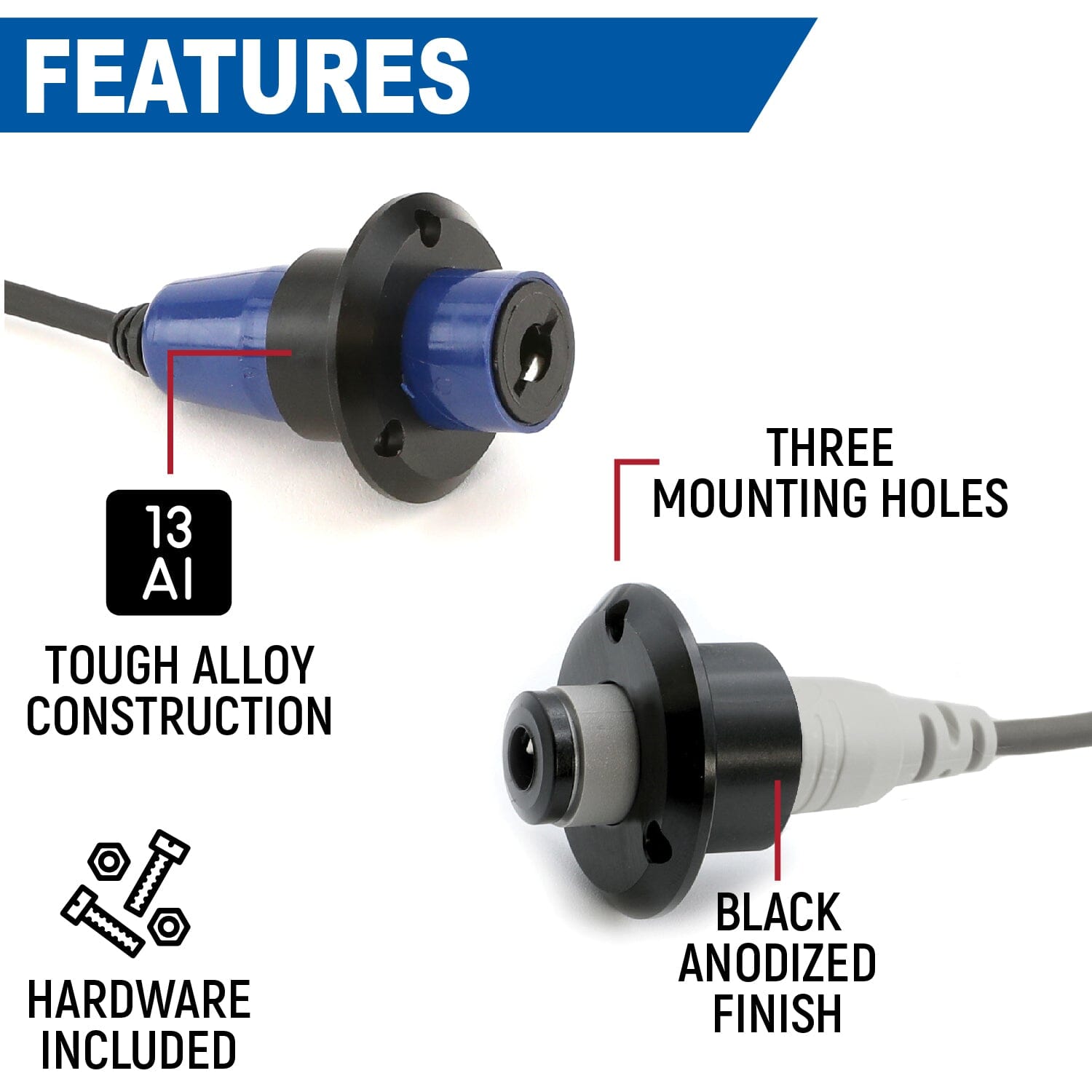 Rugged Radios Single Headset / Helmet Jack Flush Mount