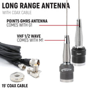 Rugged Radios STX STEREO Remote Head Complete Master Communication Kit with Intercom and 2-Way Radio