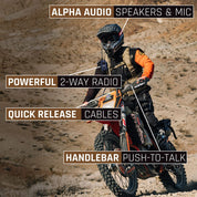 Rugged Radios MOTO MAX Complete Motorcycle Communication Kit with Heavy-Duty OFFROAD Cables