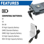 Rugged Radios USB Charging Cable for R1 - V3 - GMR2 and GMR2 PLUS Handheld Radios USB-BAT-RH