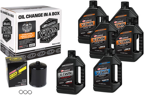 Maxima Oil Change Kit 20W50 Mineral Black for 84-99 Harley Davidson Evo Big Twin