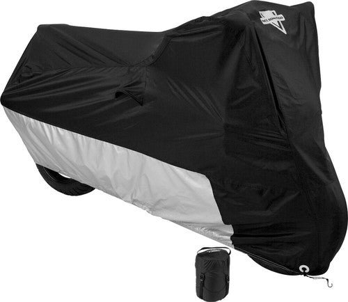 Nelson-Rigg Deluxe All Season Motorcycle Cover Large Black/Silver MC-904-03-LG